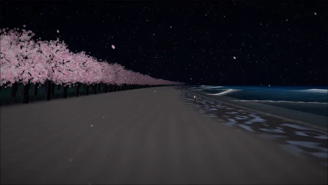 Cherry blossom beach