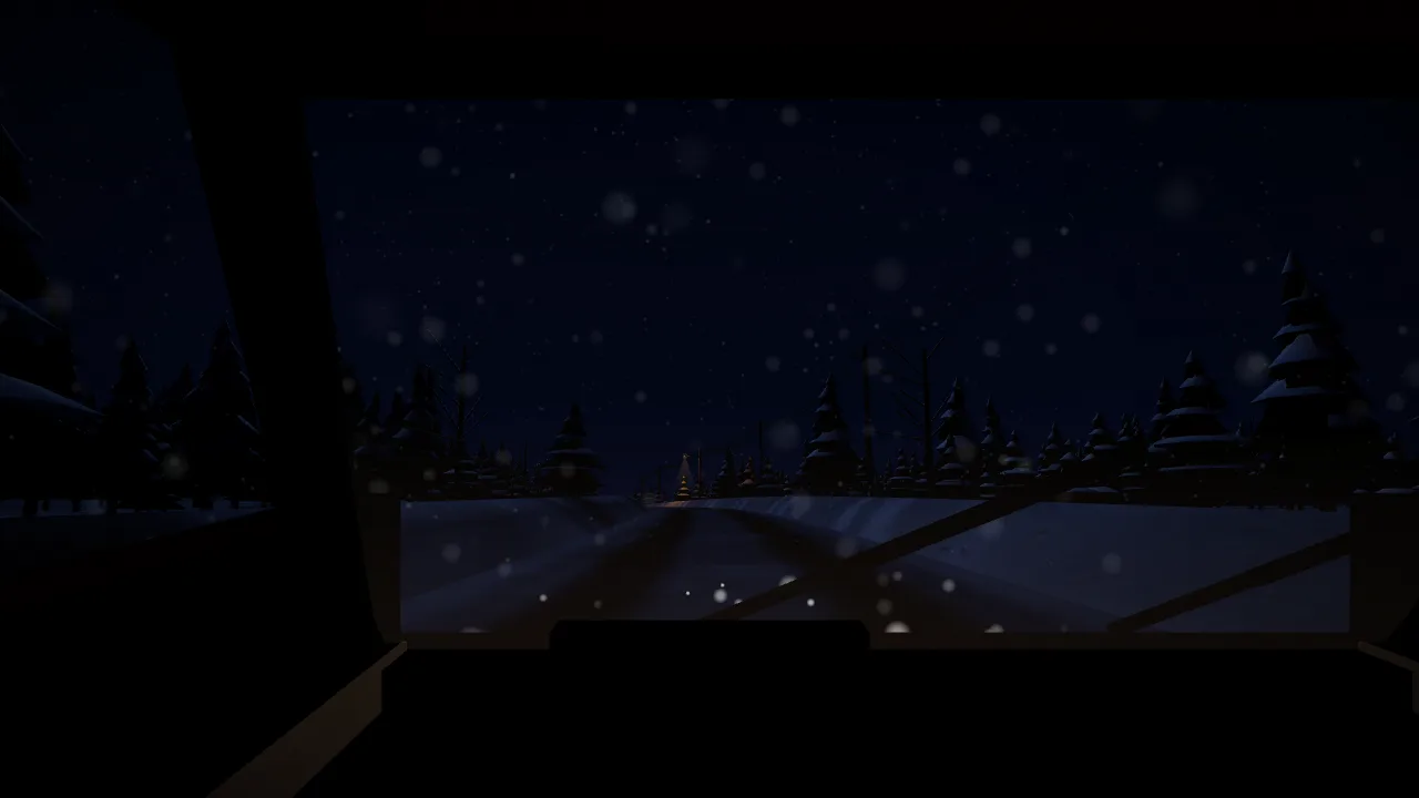 Snowy night drive